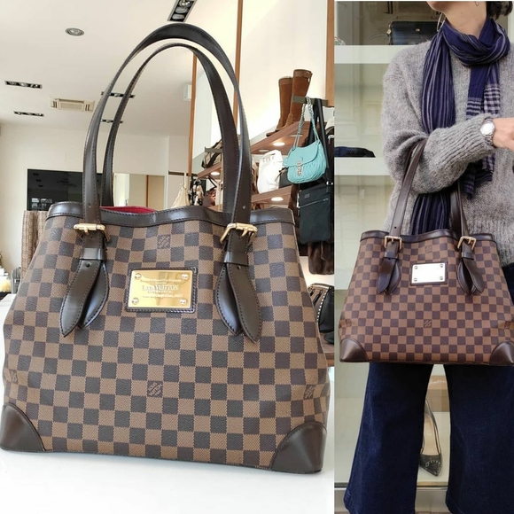 Very Good! LOUIS VUITTON Damier Hampstead MM Med - Picture 15 of 16